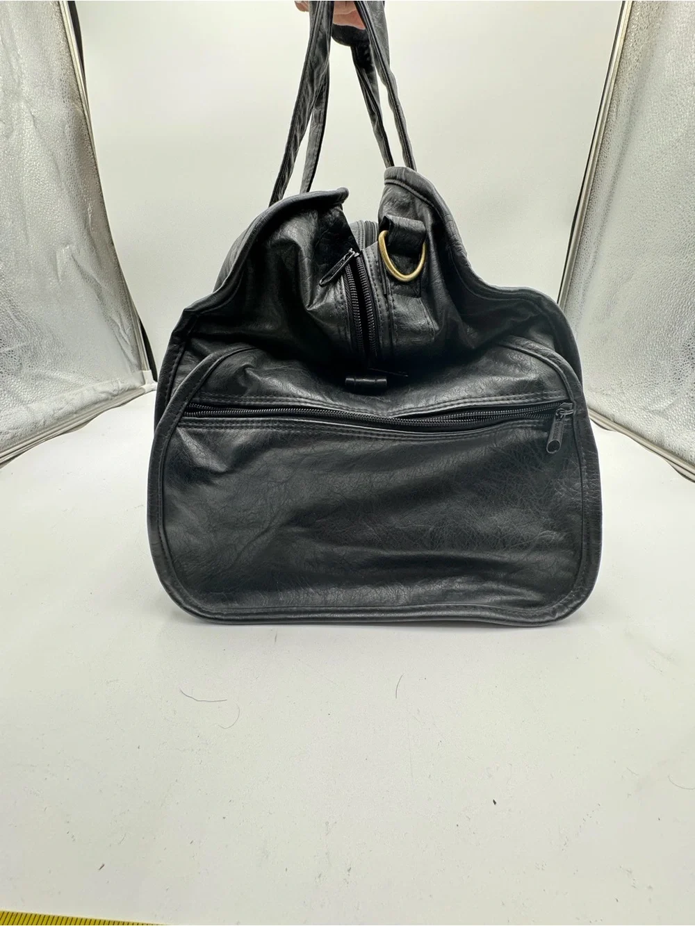 Vintage Heidelberg Germany Crest Black Faux Leather Travel Duffel  Weekender Bag